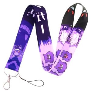 Nintendo Pokemon GENGAR Anime Fashion Strap ID Badge Holder Lanyard Cosplay Dark
